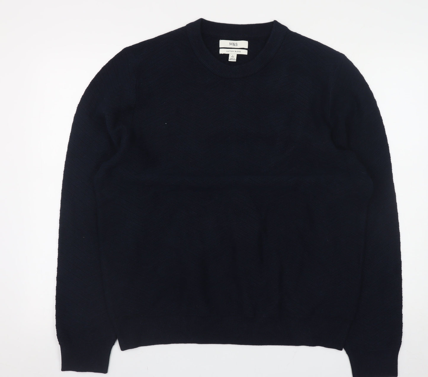 Mens UK Size L Marks and Spencer Blue Pullover Jumper