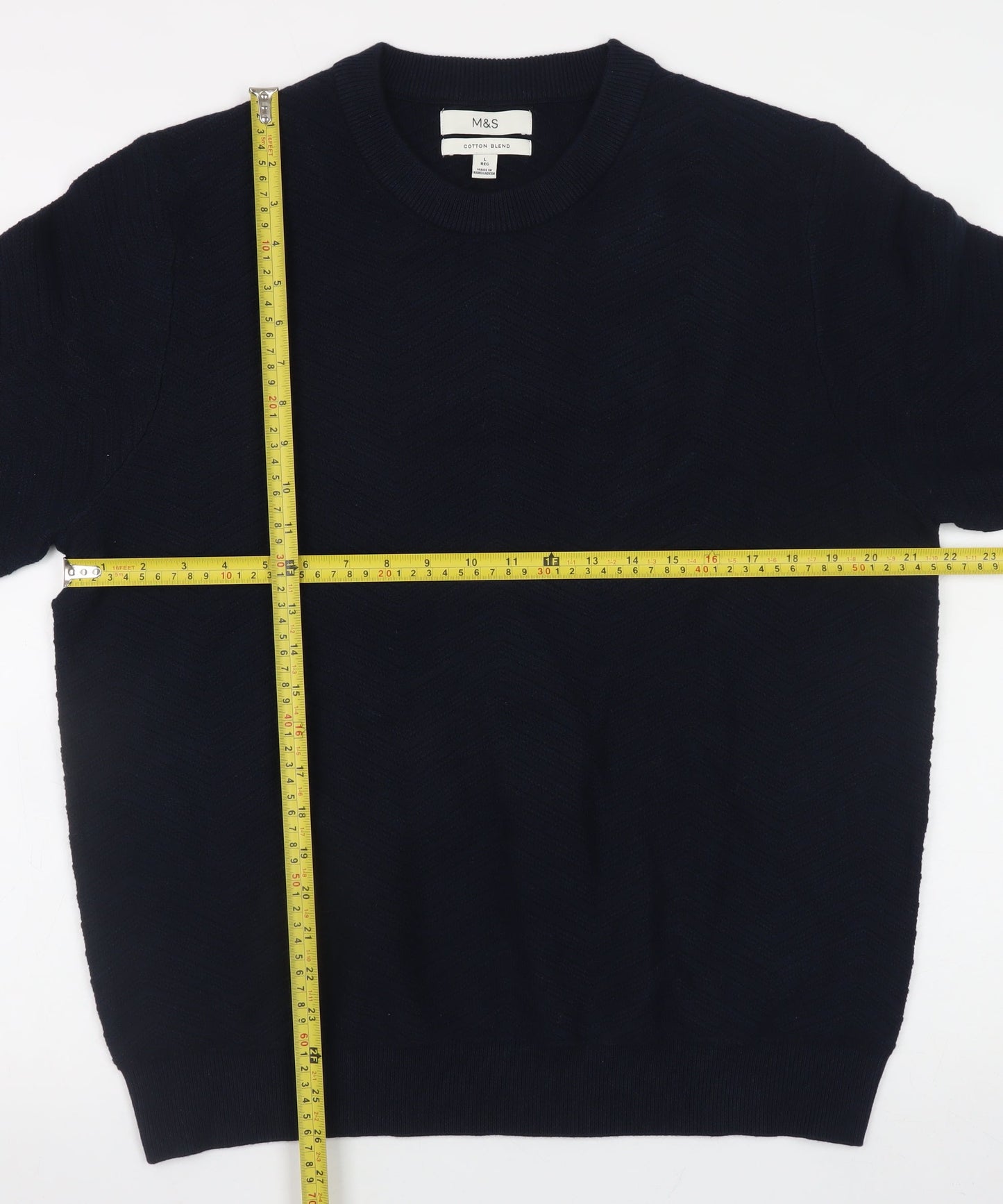 Mens UK Size L Marks and Spencer Blue Pullover Jumper