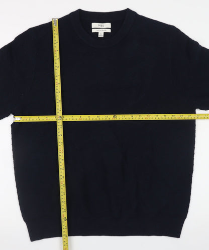 Mens UK Size L Marks and Spencer Blue Pullover Jumper