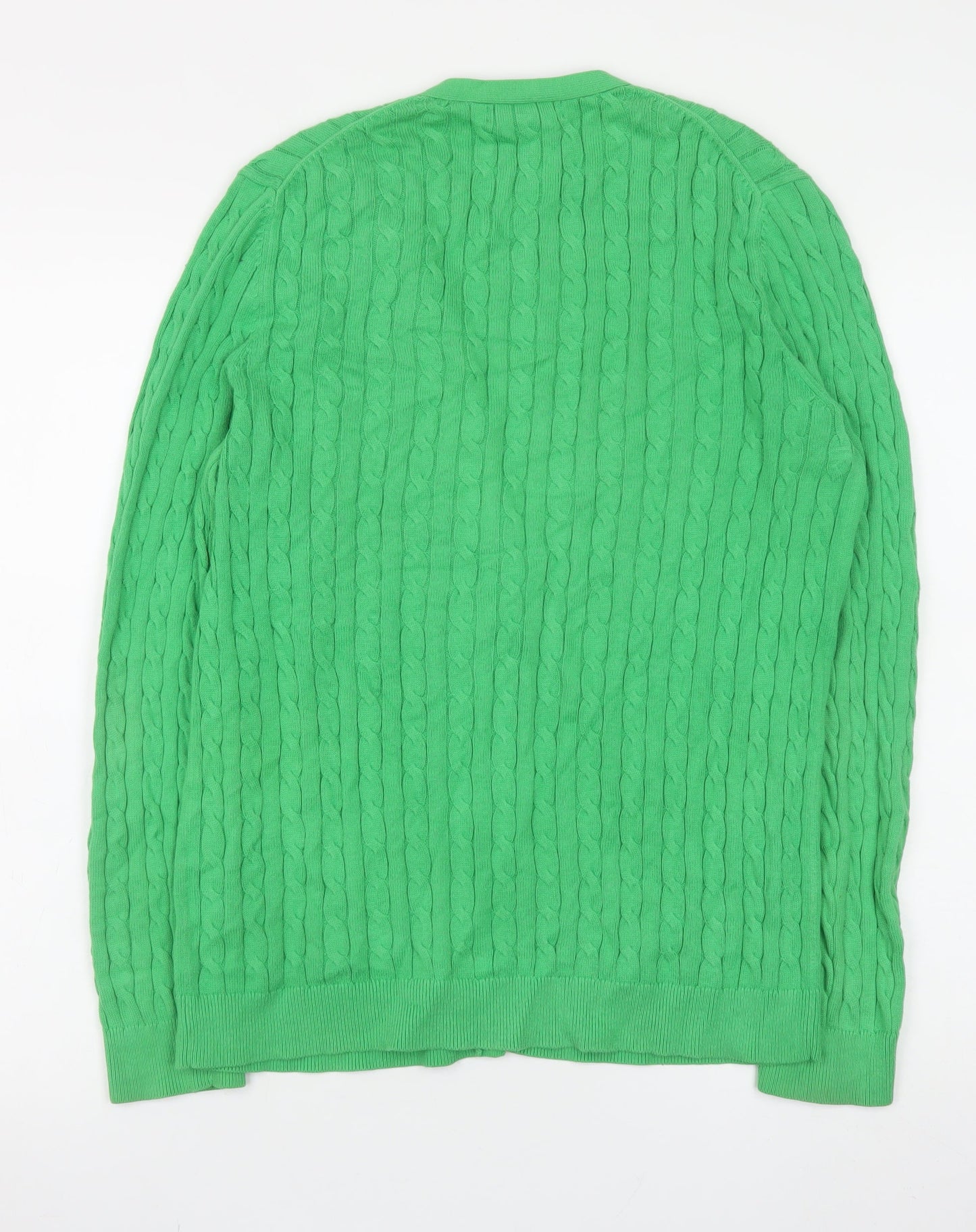 Womens UK Size M Lands' End Green Cardigan Jumper