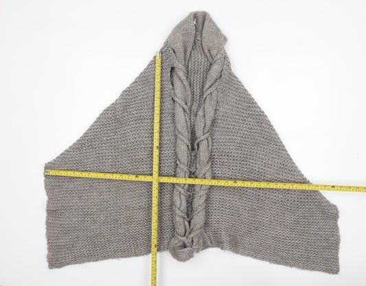 Womens UK Size One Size Mango Grey Cape Jumper