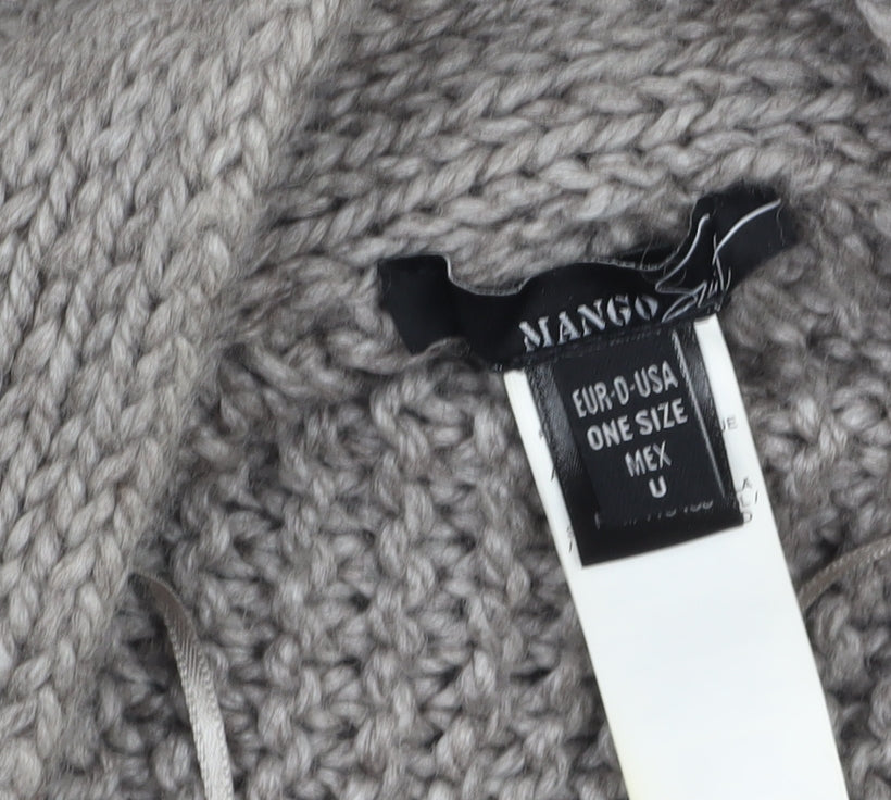Womens UK Size One Size Mango Grey Cape Jumper
