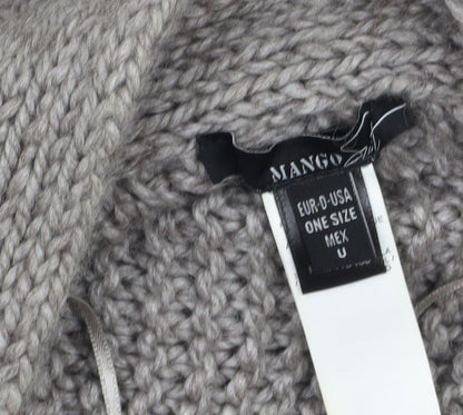 Womens UK Size One Size Mango Grey Cape Jumper