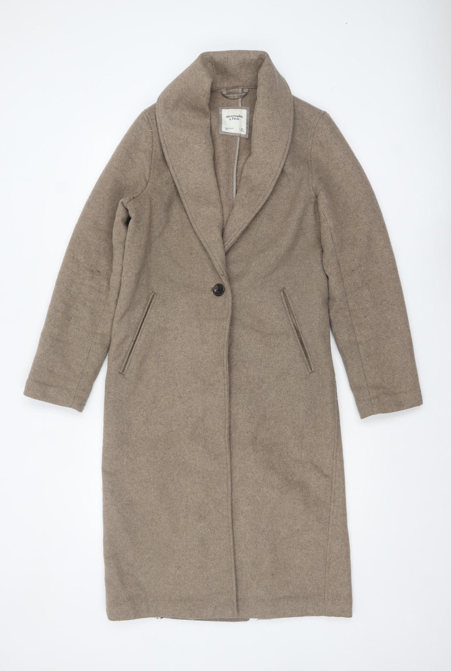 Womens UK Size XS Abercrombie & Fitch Beige Overcoat