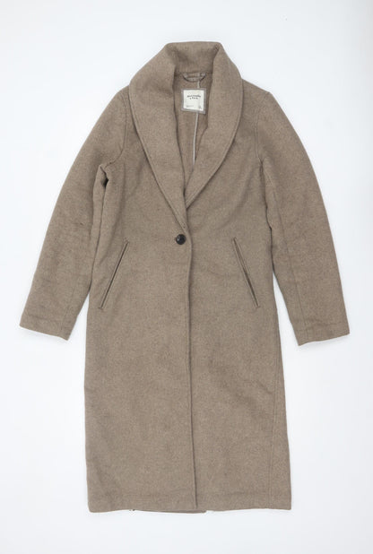 Womens UK Size XS Abercrombie & Fitch Beige Overcoat