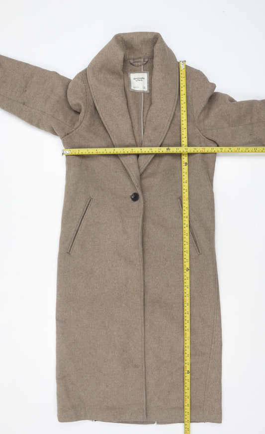Womens UK Size XS Abercrombie & Fitch Beige Overcoat