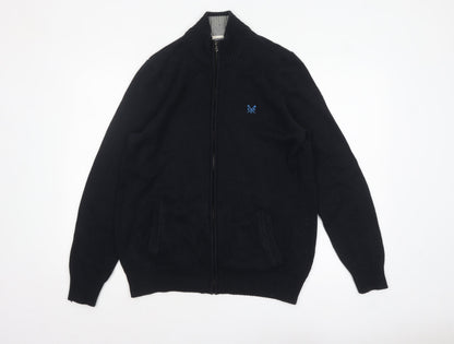 Mens UK Size M Crew Clothing Co. Black Full Zip Jumper