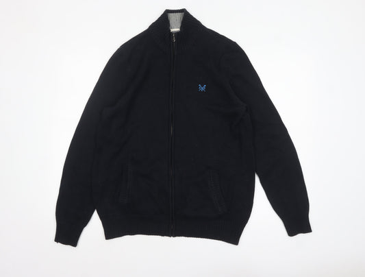 Mens UK Size M Crew Clothing Co. Black Full Zip Jumper