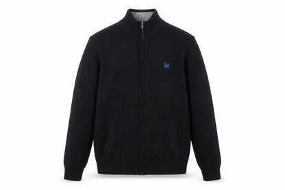 Crew Clothing Men's Black Cotton Full Zip Jumper Medium