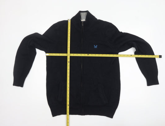 Mens UK Size M Crew Clothing Co. Black Full Zip Jumper