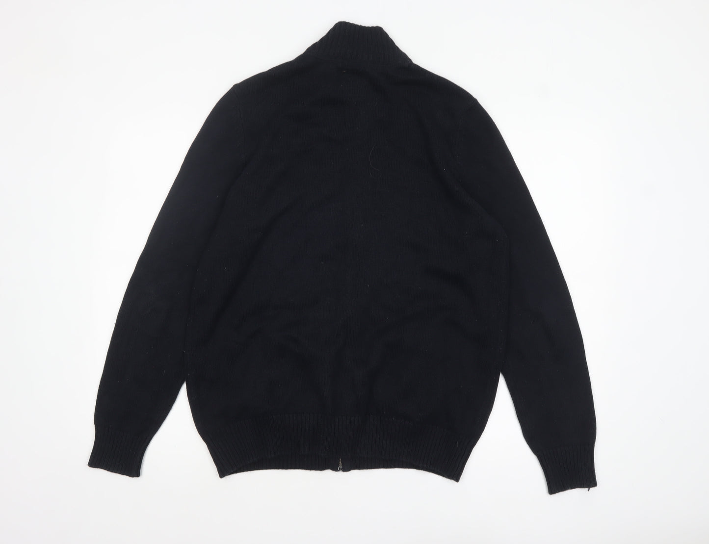 Mens UK Size M Crew Clothing Co. Black Full Zip Jumper