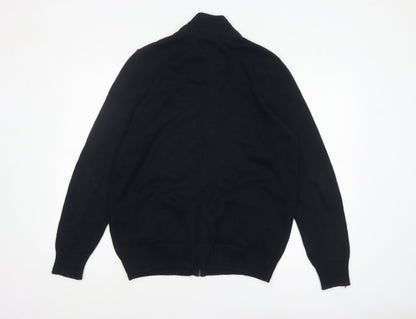 Mens UK Size M Crew Clothing Co. Black Full Zip Jumper