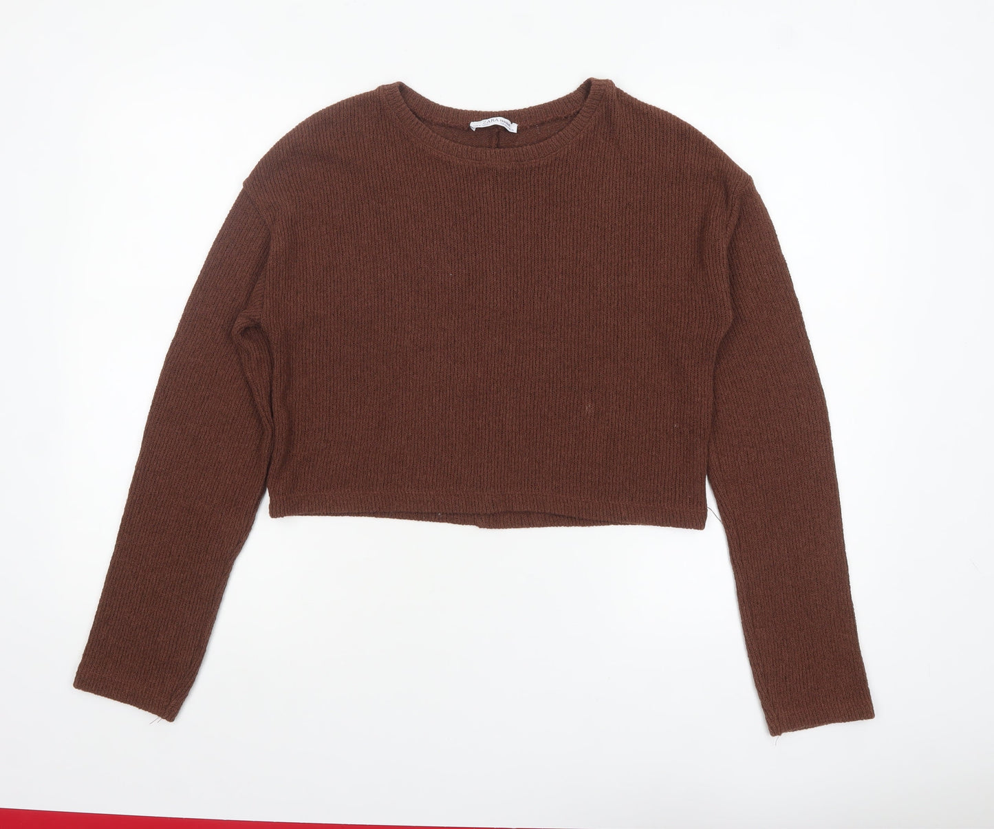 Womens UK Size M Zara Brown Pullover Jumper