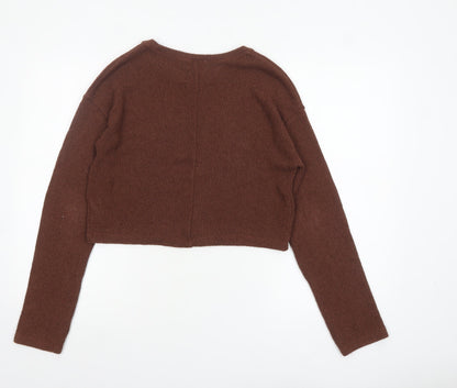 Womens UK Size M Zara Brown Pullover Jumper