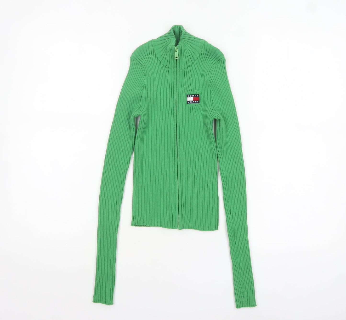 Womens UK Size XS Tommy Jeans Green Full Zip Jumper