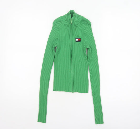 Womens UK Size XS Tommy Jeans Green Full Zip Jumper