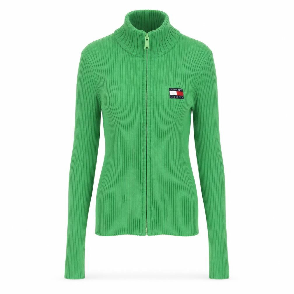 Womens UK Size XS Tommy Jeans Green Full Zip Jumper
