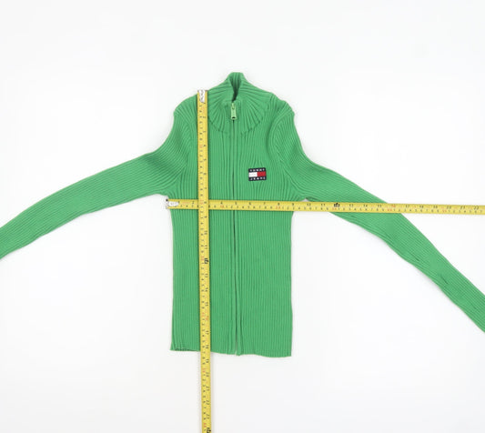 Womens UK Size XS Tommy Jeans Green Full Zip Jumper