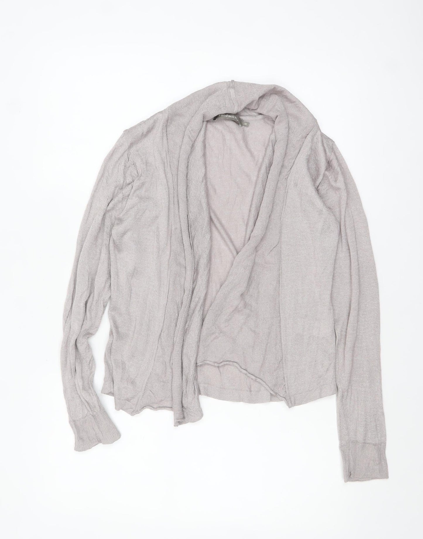 Womens UK Size M Sandwich Grey Cardigan Jumper