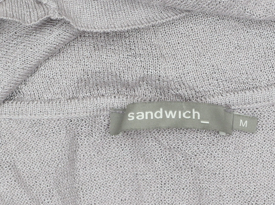 Womens UK Size M Sandwich Grey Cardigan Jumper
