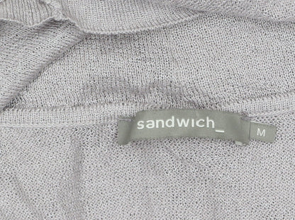 Womens UK Size M Sandwich Grey Cardigan Jumper