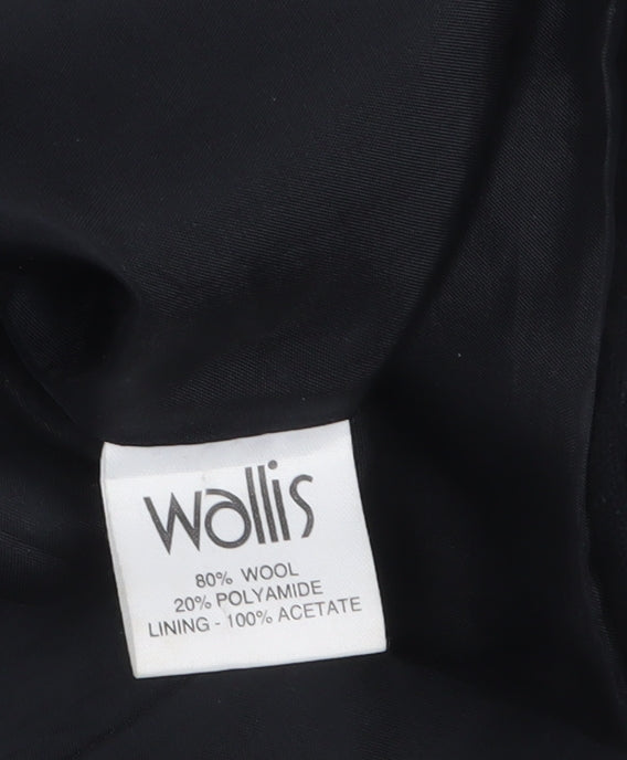 Womens UK Size 14 Wallis Black Overcoat