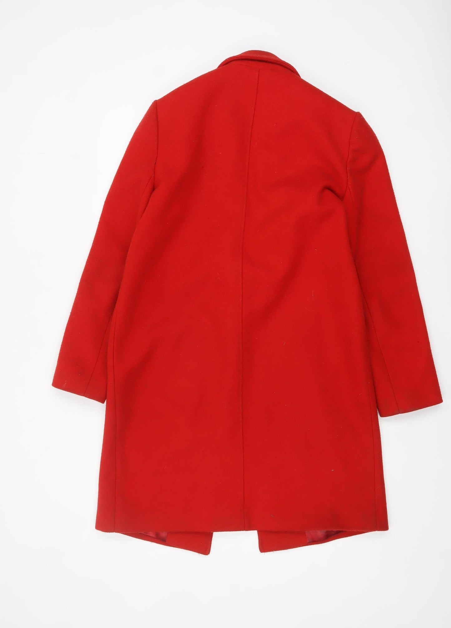 Womens UK Size 10 Miss Selfridge Red Overcoat