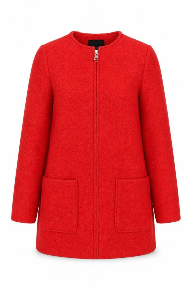 Womens UK Size 8 New Look Red Overcoat