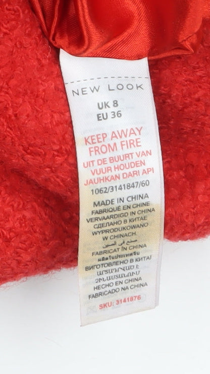 Womens UK Size 8 New Look Red Overcoat