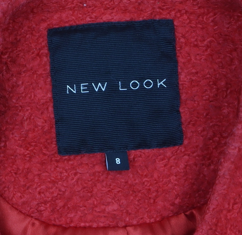 Womens UK Size 8 New Look Red Overcoat