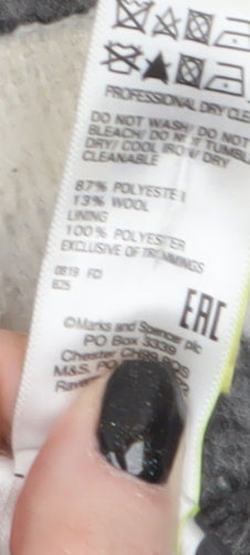 Womens UK Size 14 Marks and Spencer Grey Overcoat