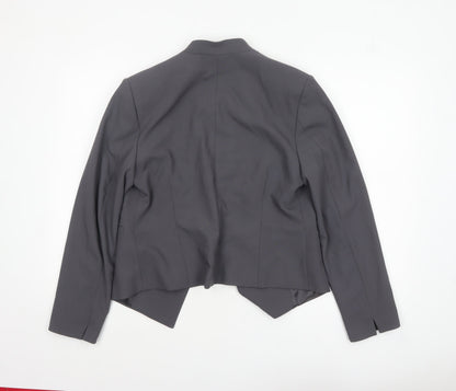 Marks and Spencer Women Grey Tailored No Collar Blazer Size 12