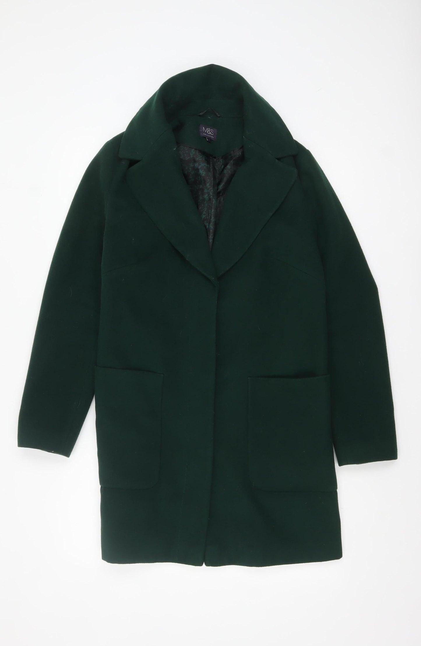 Womens UK Size 8 Marks and Spencer Green Overcoat