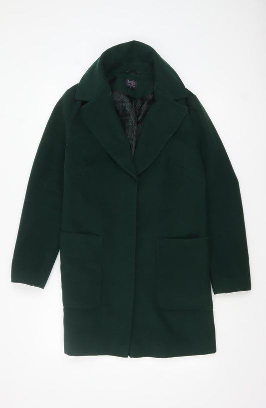 Womens UK Size 8 Marks and Spencer Green Overcoat