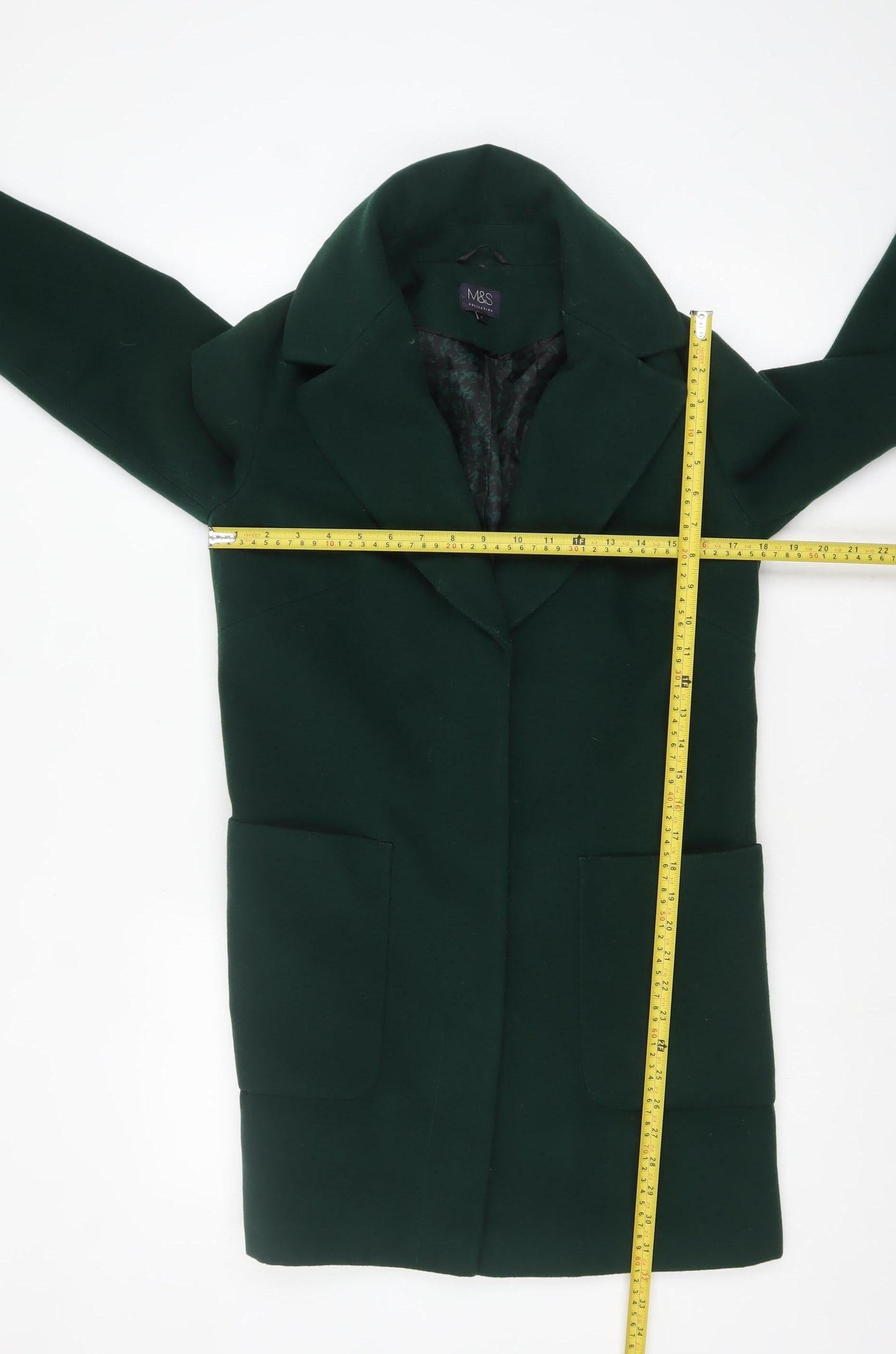Womens UK Size 8 Marks and Spencer Green Overcoat
