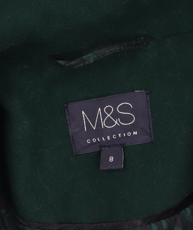 Womens UK Size 8 Marks and Spencer Green Overcoat