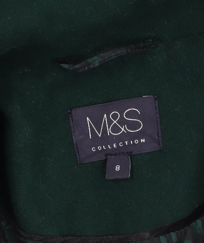 Womens UK Size 8 Marks and Spencer Green Overcoat