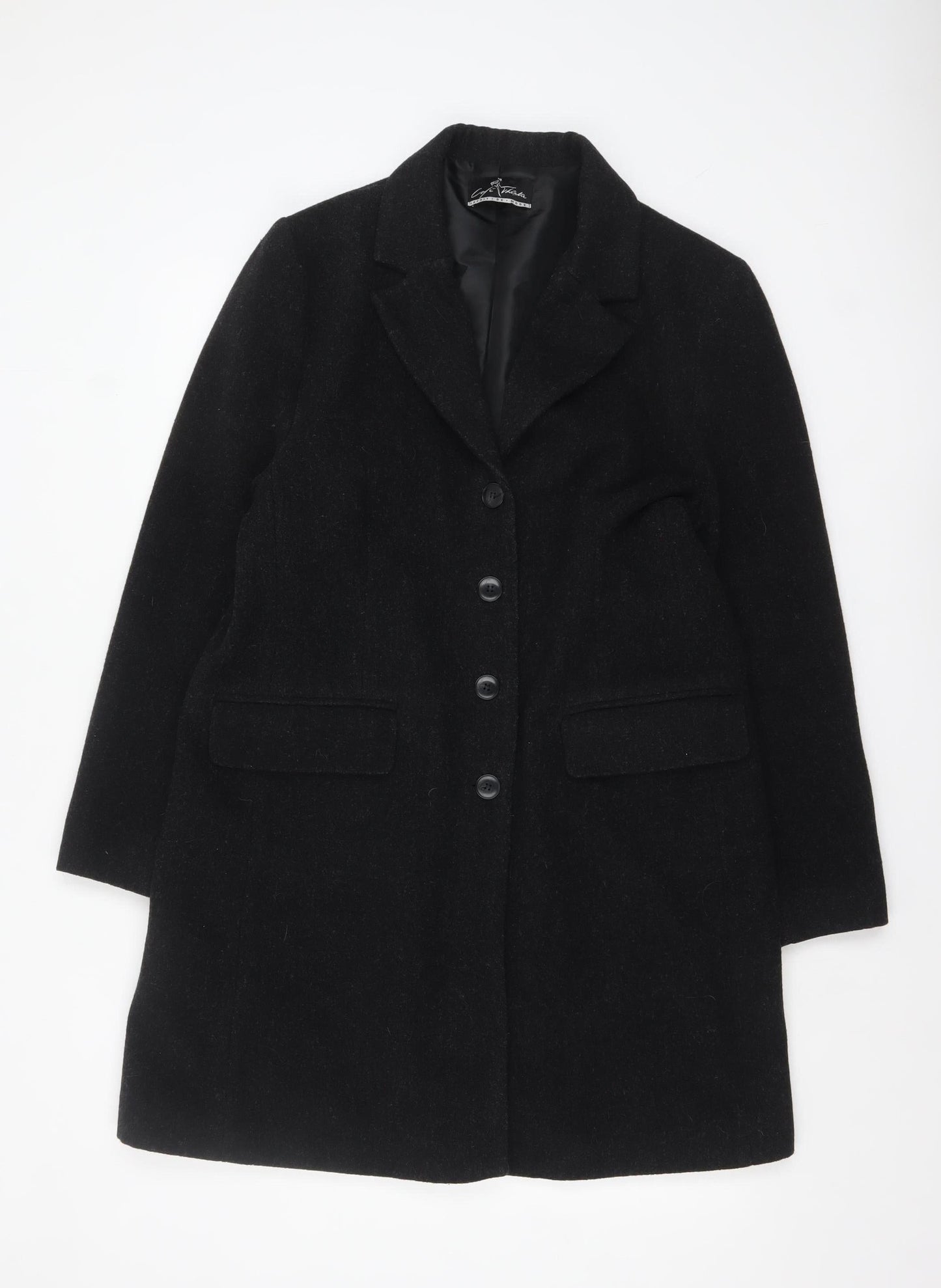 Womens UK Size 12 Cafe Theatre Black Overcoat