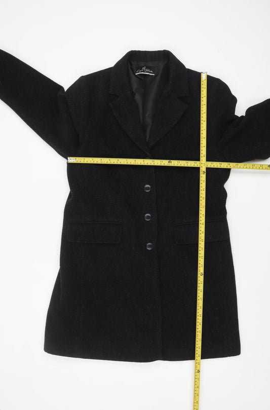 Womens UK Size 12 Cafe Theatre Black Overcoat