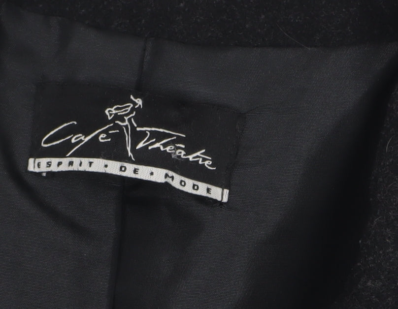 Womens UK Size 12 Cafe Theatre Black Overcoat
