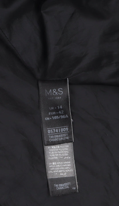 Womens UK Size 14 Marks and Spencer Grey Overcoat