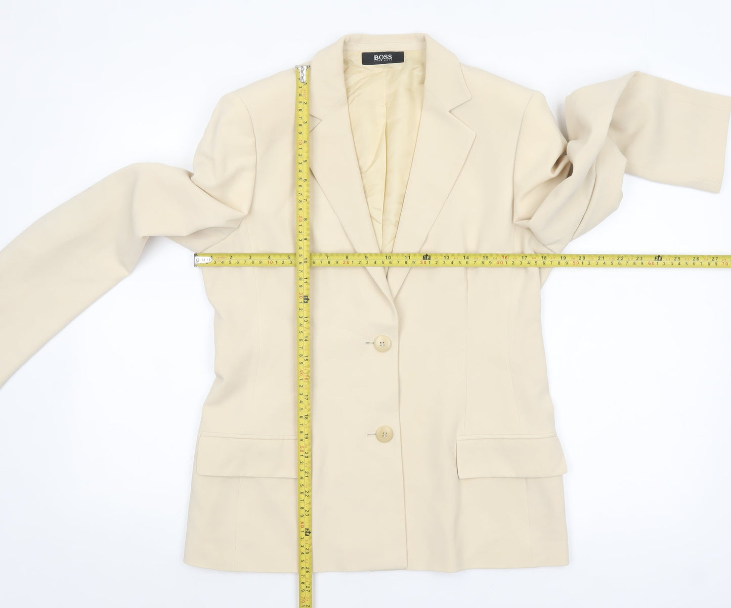 Womens UK Size 14 HUGO BOSS Regular Beige Blazer