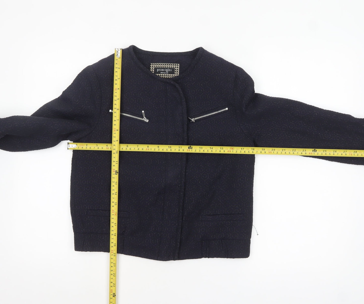 Womens UK Size 10 Principles by Ben de Lisi Black Biker Coat