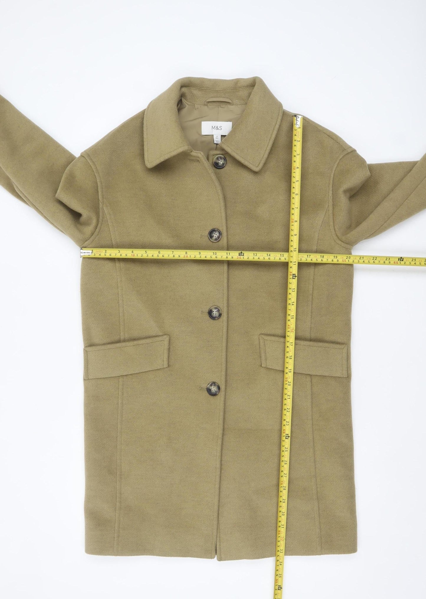 Womens UK Size 8 Marks and Spencer Beige Overcoat