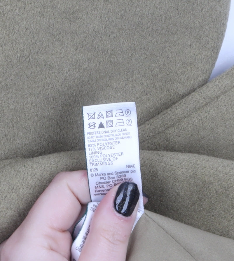 Womens UK Size 8 Marks and Spencer Beige Overcoat