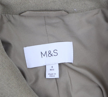 Womens UK Size 8 Marks and Spencer Beige Overcoat