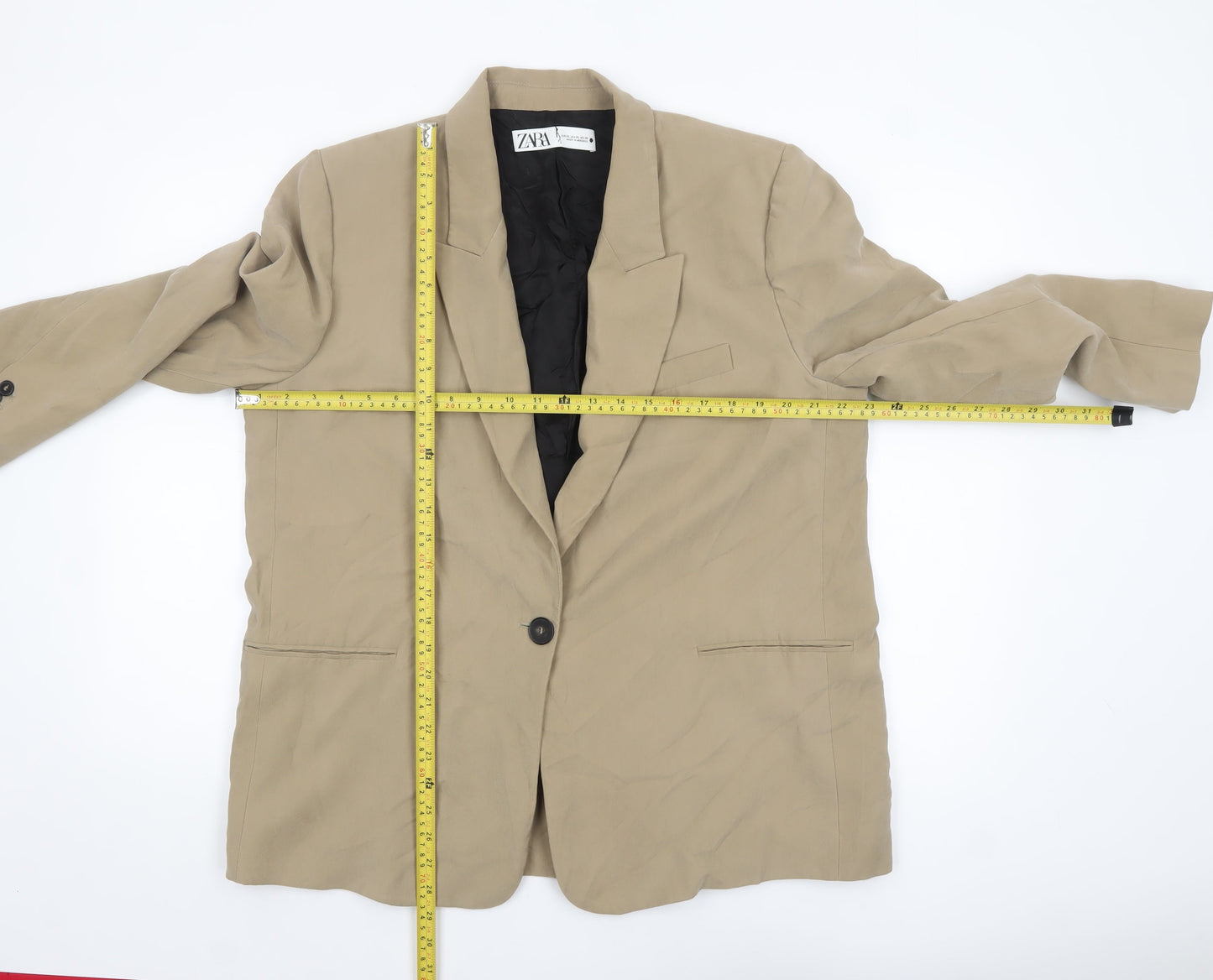 Womens UK Size XL Zara Regular Beige Blazer