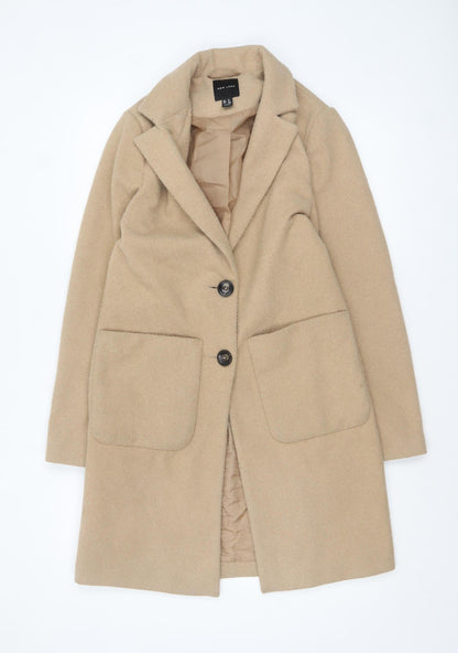 Womens UK Size 6 New Look Beige Overcoat