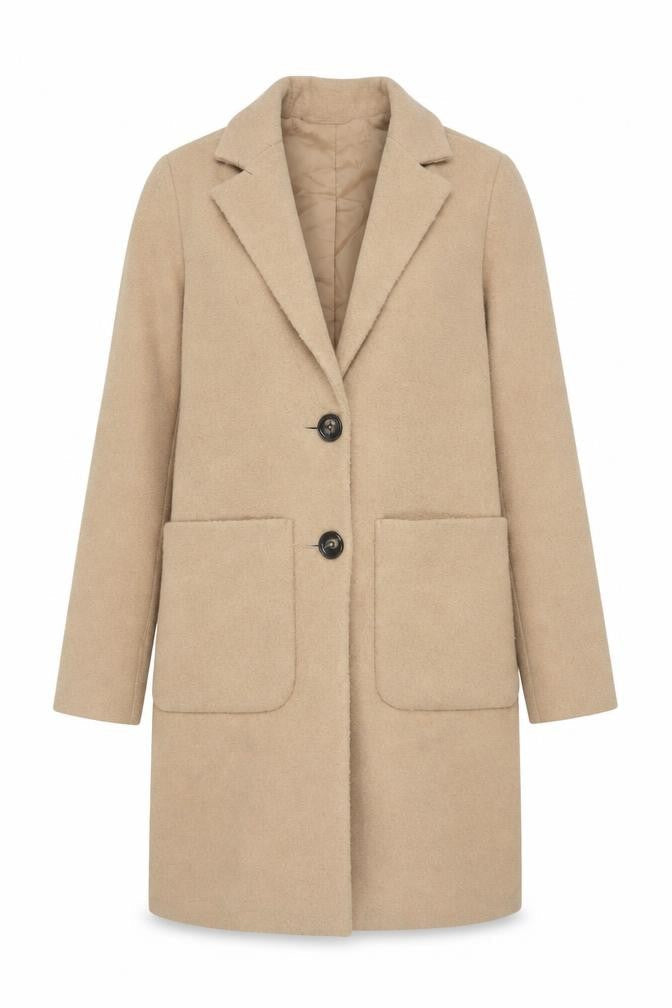 Womens UK Size 6 New Look Beige Overcoat