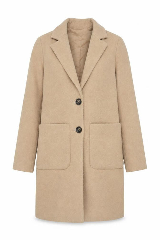 Womens UK Size 6 New Look Beige Overcoat